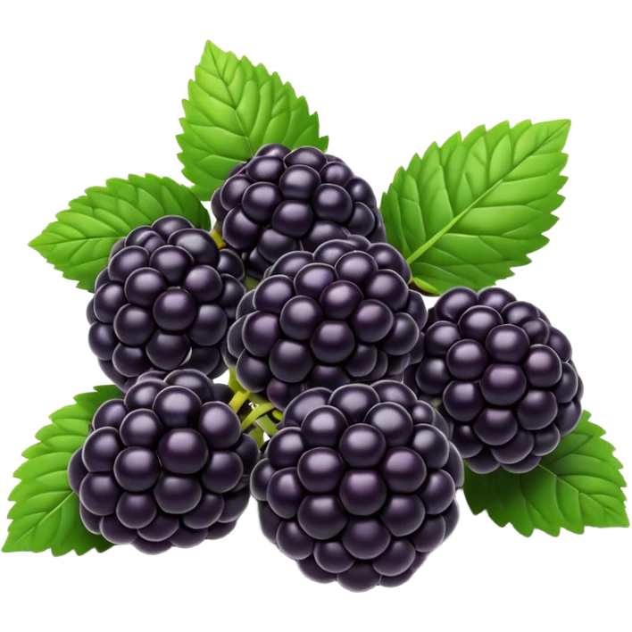 Colorful, bold, hyperrealistic blackberries, 3D render, isolated. 8k emoji