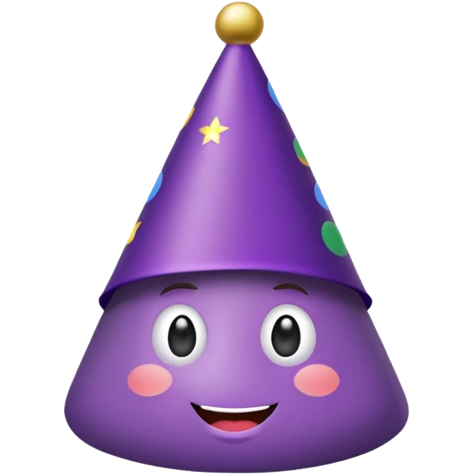 brinjal wearing party hat emoji