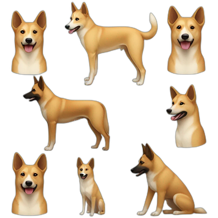Canaan dog and Belgian shepherd mix emoji