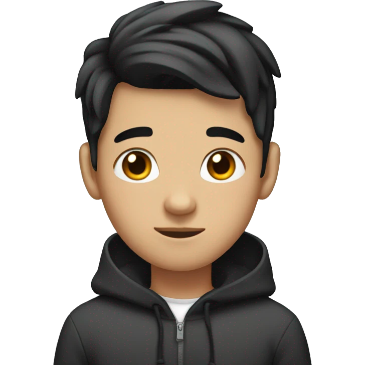 A teenager with black hair with a bow on his head emoji