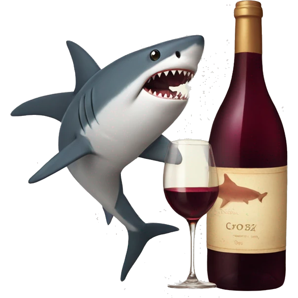 shark with wine emoji