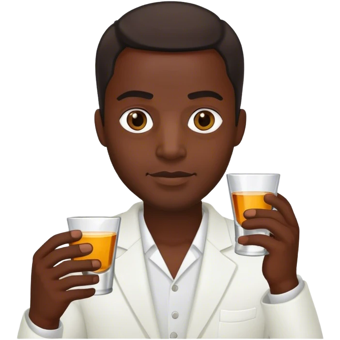 Dark Black Man holding a shot glass emoji