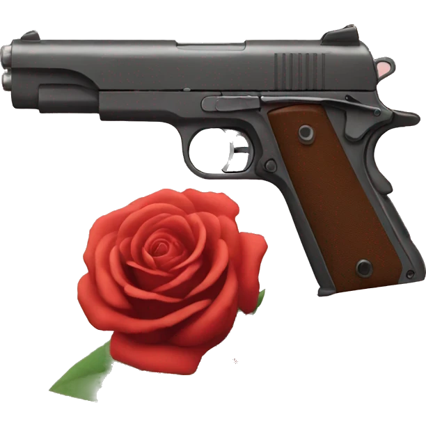 gun and rose emoji