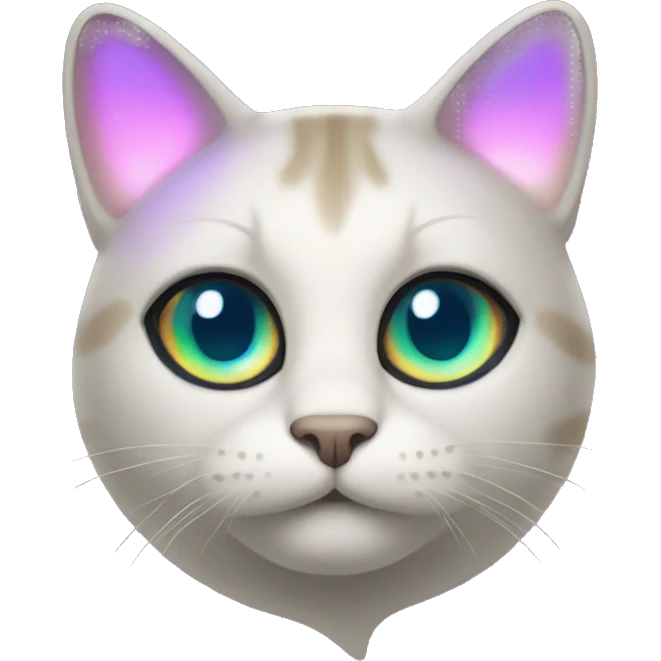 cat with glowing iridescent ears emoji