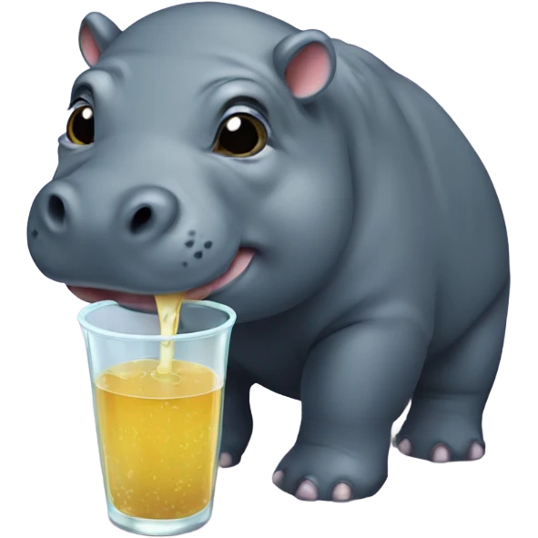 Pygmy hippo drinking emoji
