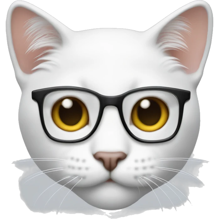 Gato branco com oculos emoji