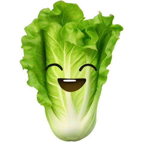 lettuce with happy face emoji