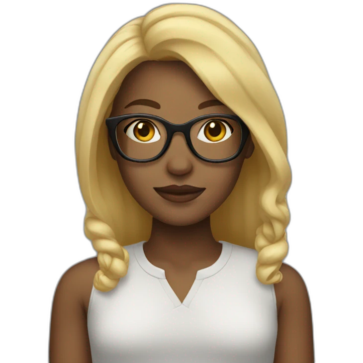 colored woman with blonde hair and glasses emoji