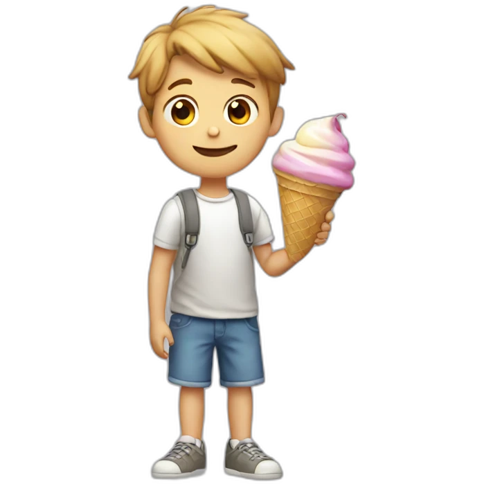 Boy trying to pick icecream flavour emoji