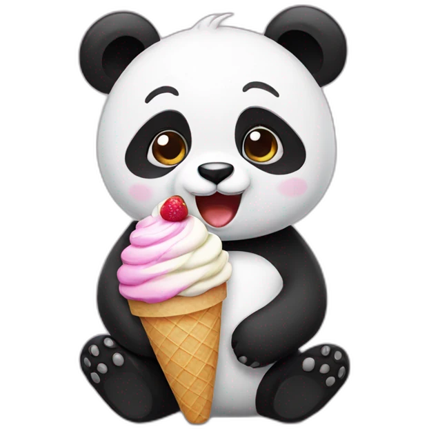 Panda eating ice cream emoji