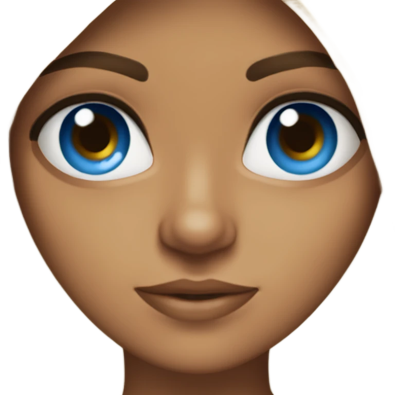 Chica hermosa y castaña ojos azules emoji