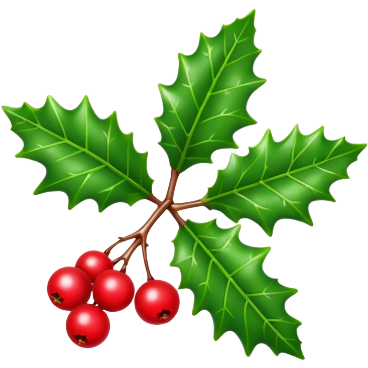 Single Christmas holly emoji