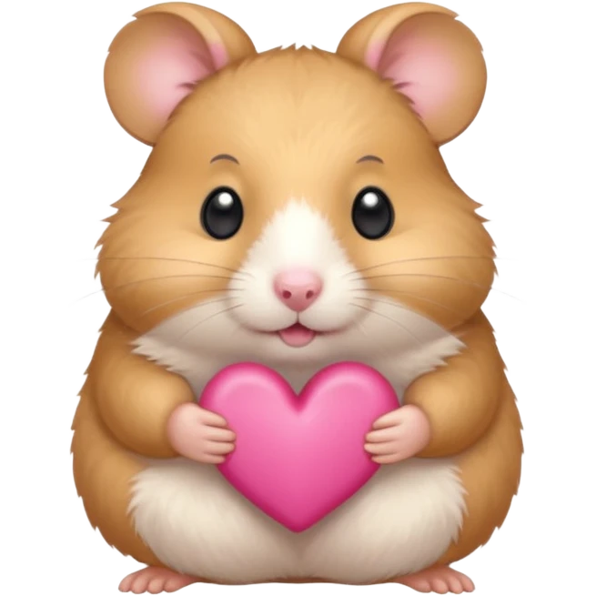 hamster eating pink heart emoji
