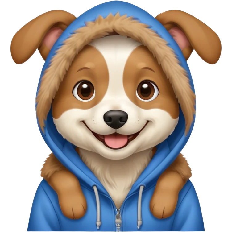 Dog wearing hoodie emoji