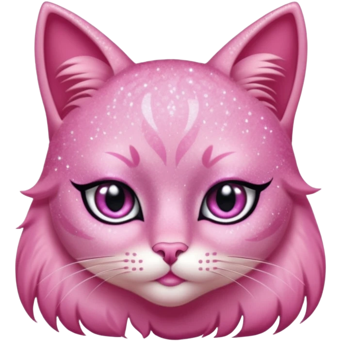 glitter sexy pink cat emoji