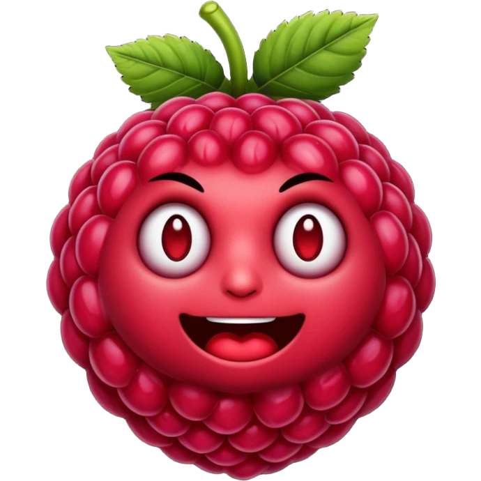 An evil raspberry  emoji