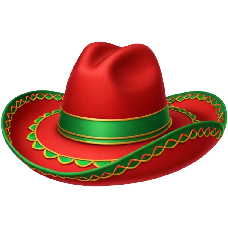 colorful mariachi hat with red and green decorations emoji