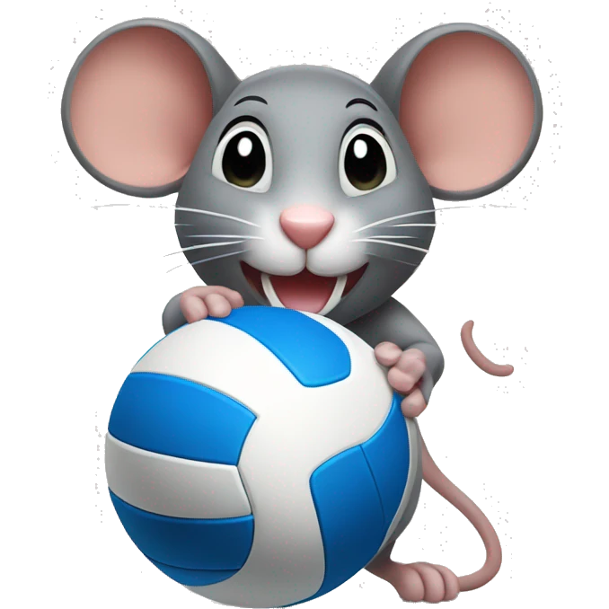 mouse with volleyball emoji