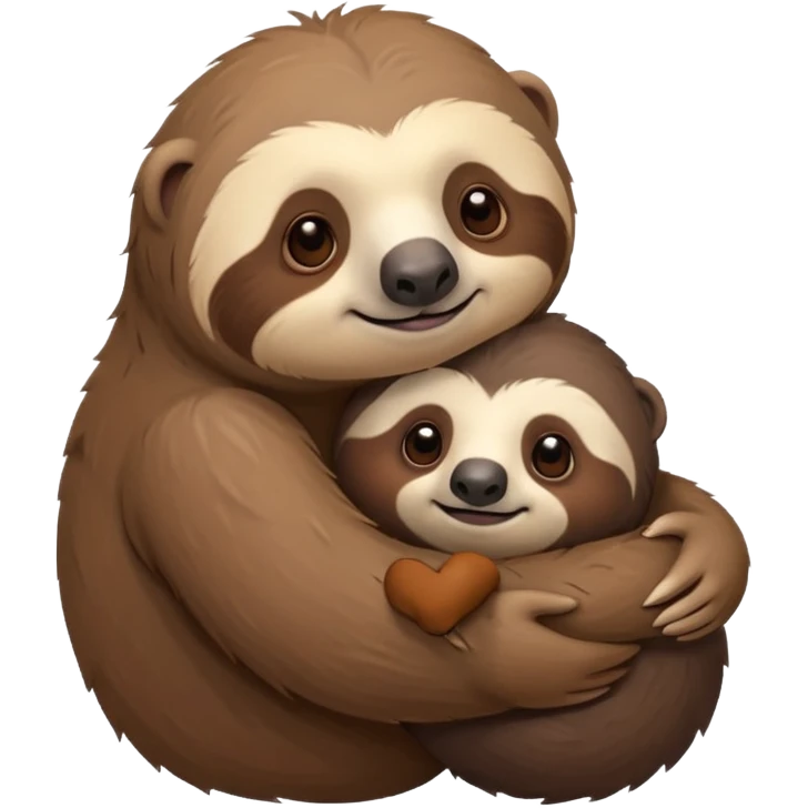 a sloth and a bear hugging emoji
