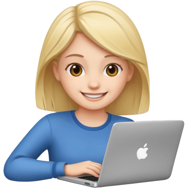 girl use laptop emoji