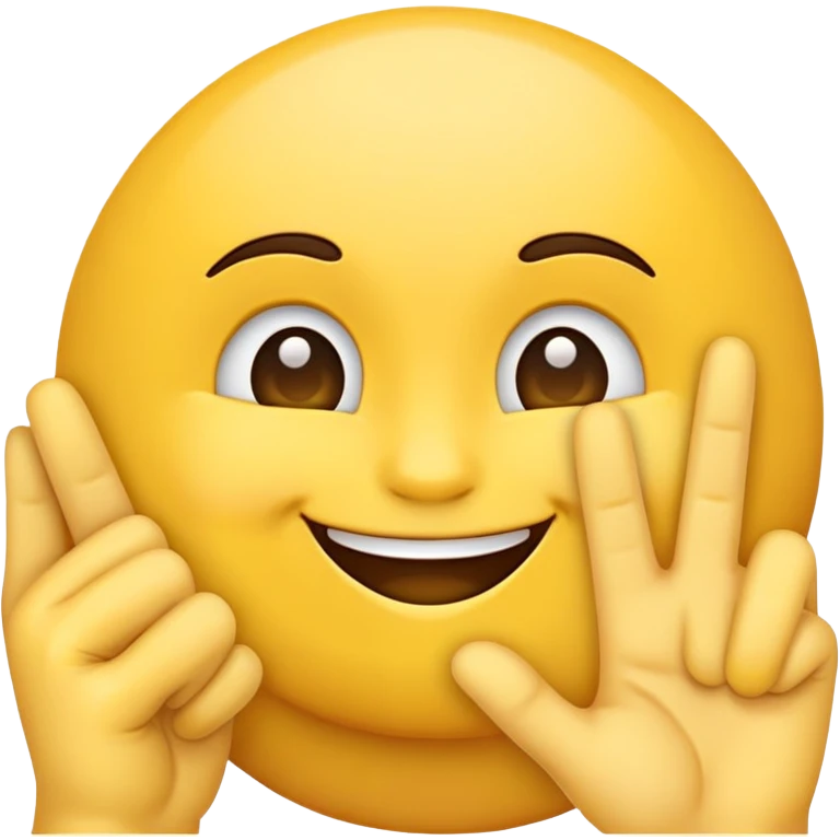 A proud emoji with show fingers on the cheek emoji
