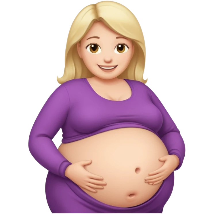 very heavily pregnant overdue woman with super  huge belly emoji