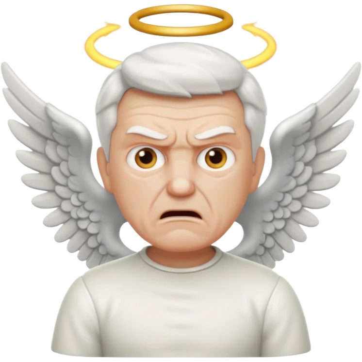 No real face angry older white male Italian animated angel I don't want a real face emoji