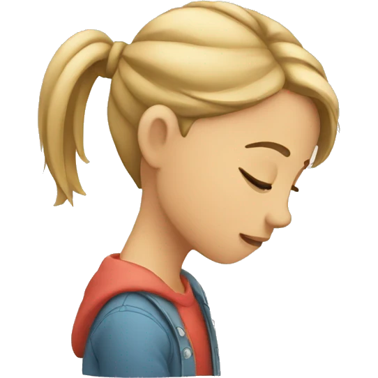 an girl tapping his head because of stress emoji