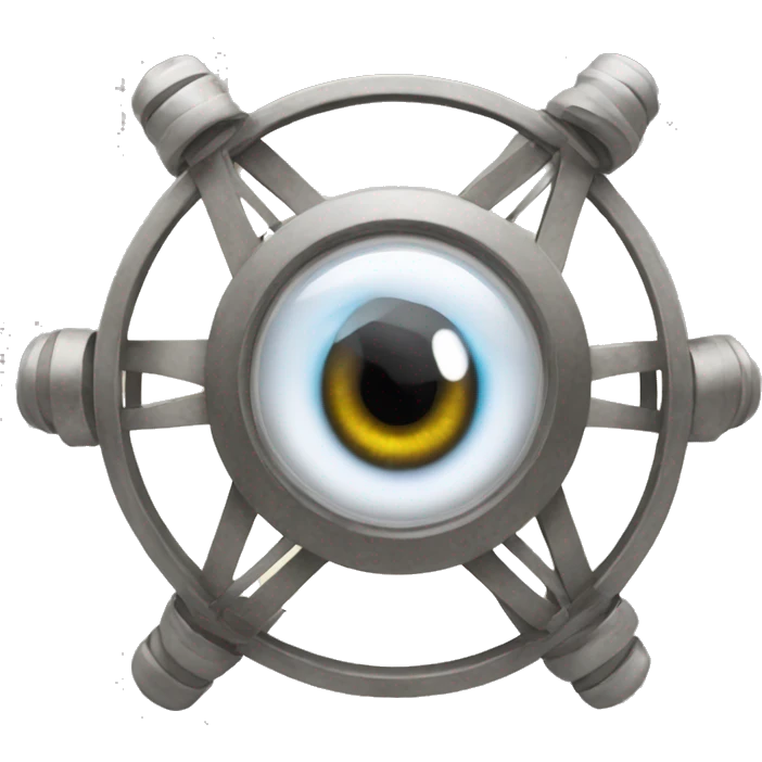 Gyroscope with eyes along the rings emoji