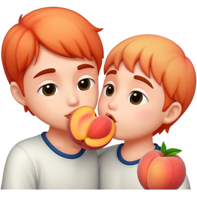 boy kissing peach emoji