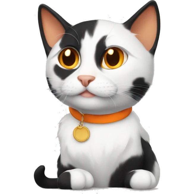 White, orange, and black cat emoji