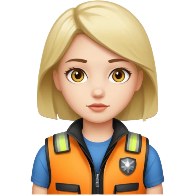 Girl wearing bullet proof emoji