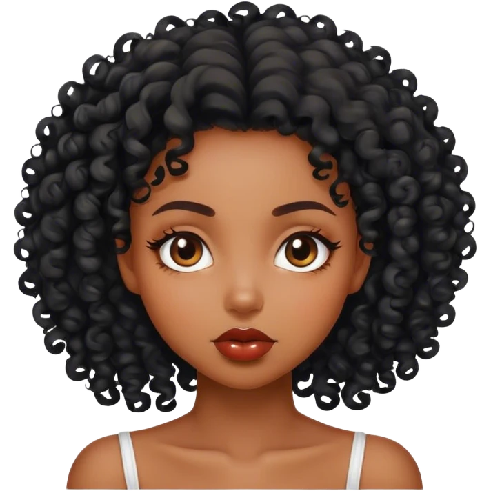 Curly black girl work sensual emoji