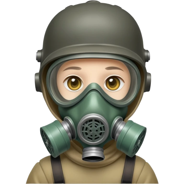 A little boy wearing a gas mask emoji