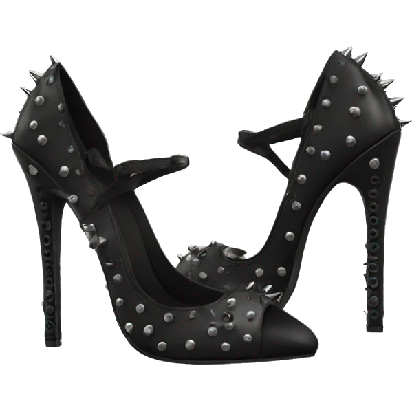 Black rivet heels  emoji