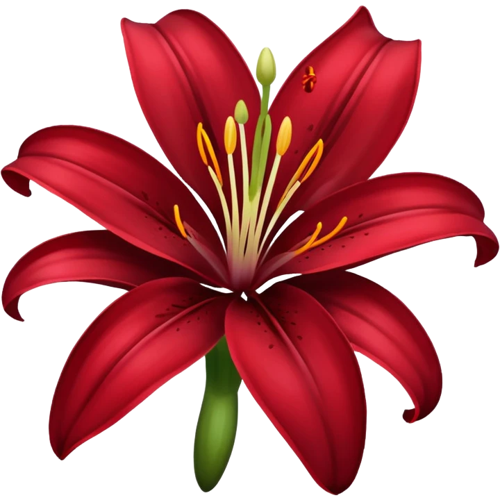 A lily flower in a dark cherry red colour emoji