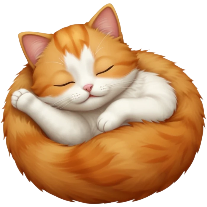 ginger and white small cat upside down with eyes closed emoji