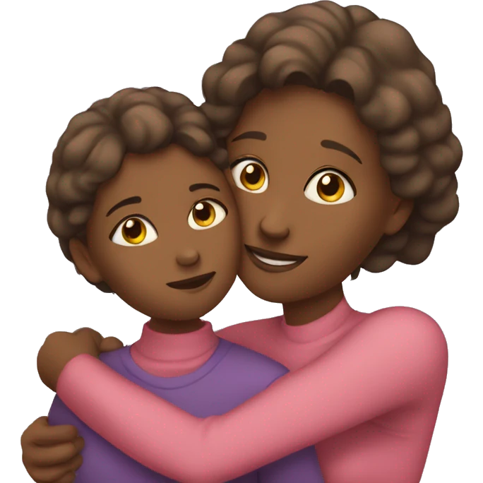 Mom and daughter hugging emoji