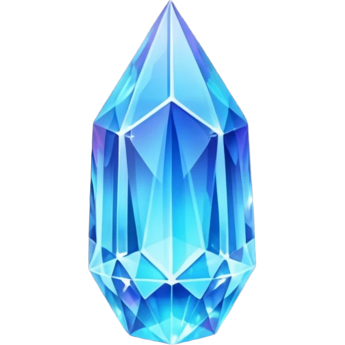 Long blue glowing crystal  emoji