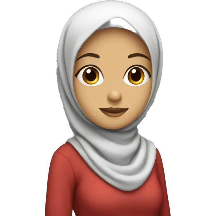 hijab girl with red shirt emoji