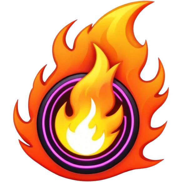 neon cyberpunk fire emoji