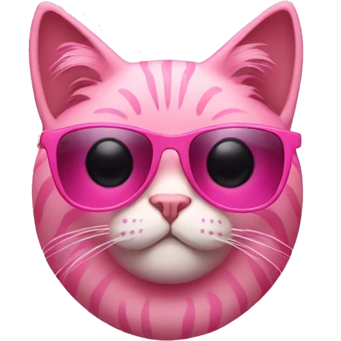 Pink Cat with sunglasses emoji