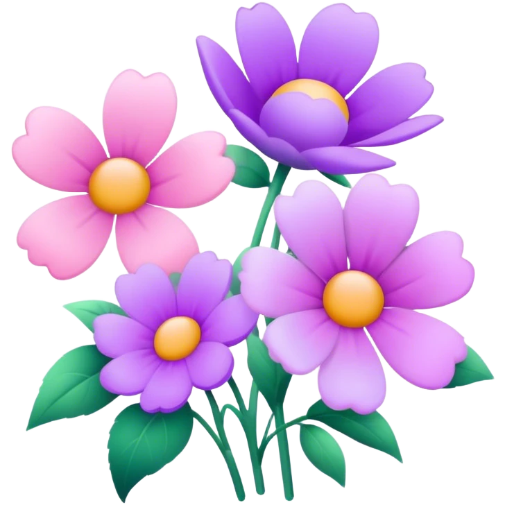 Light pink pastel purple gradients flowers emoji