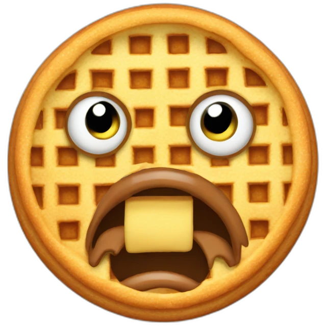 threatening waffle emoji