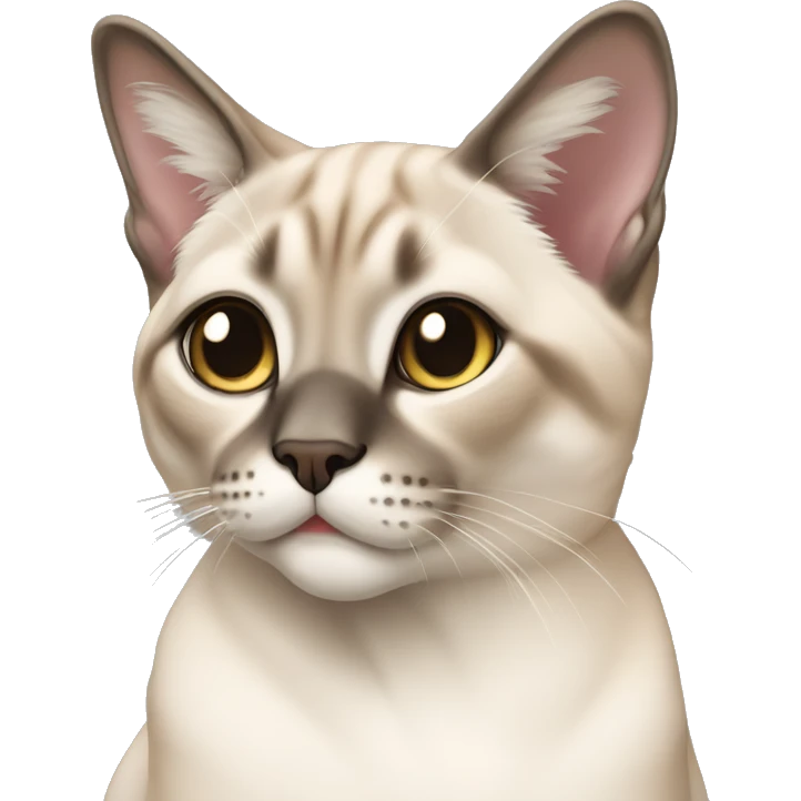 chubby lynx-point siamese cat sitting emoji