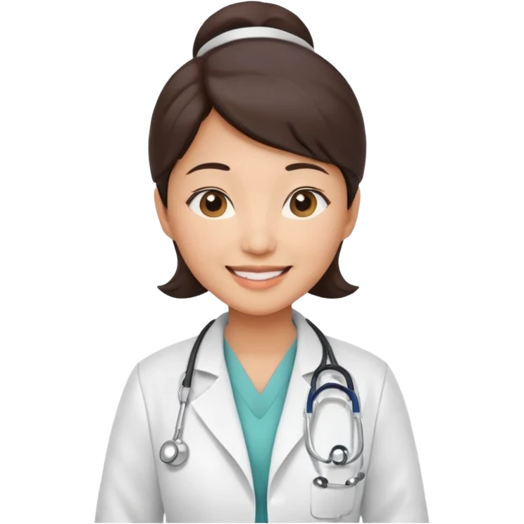 Asian female doctor obstetrician emoji