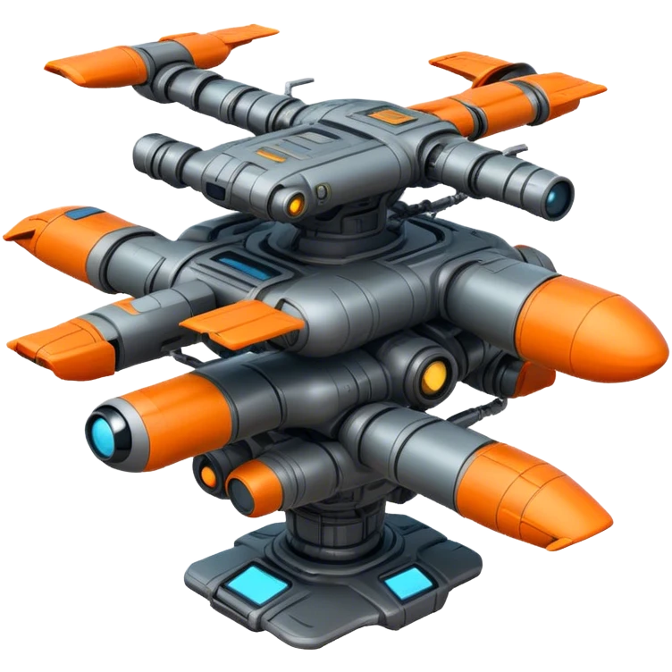 Orange, cyberpunk style, neon, gravity realistic space station emoji
