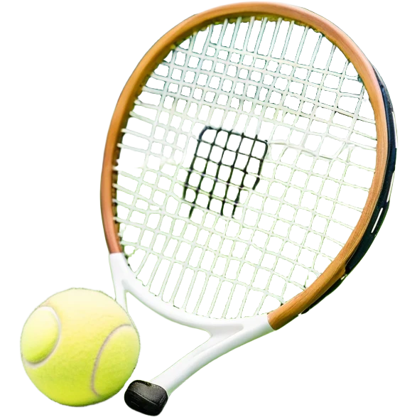 A tennis racket resting on the green grass of a tennis court, with a tennis ball placed nearby and the net stretching across the court. The background captures the fresh, open atmosphere of a traditional grass court, emphasizing the elegance and precision of the sport. emoji