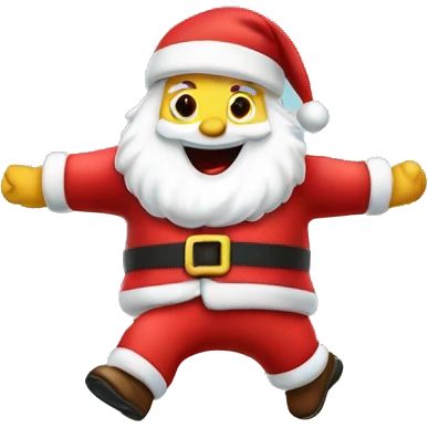 Santa jumping on trampoline emoji