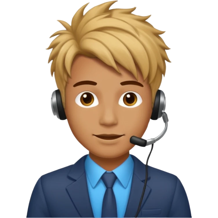 Male Customer Service Agent with funky hair emoji